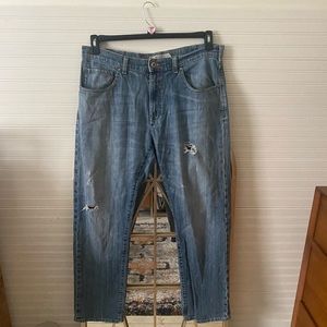 Vintage Lee Modern Series Straight Leg Jeans w/ Orange Detailing 🧡👖